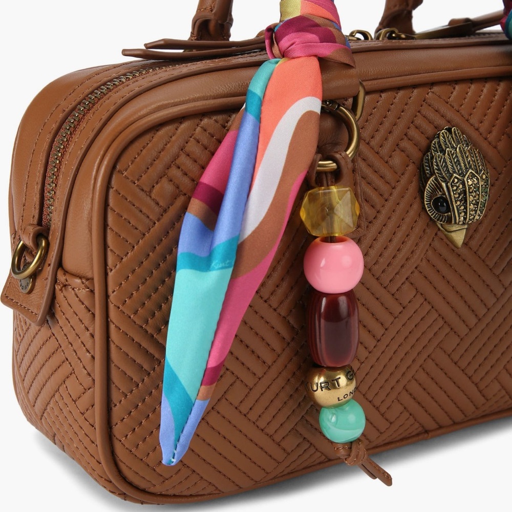 Kurt Geiger Brown Crossbody Bag with Colorful Scarf - Picture 2 of 7
